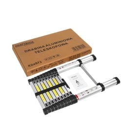 Scară din aluminiu KraftDele cu 10 trepte, înălțime de lucru 3,2 m, suportă până la 150 kg - Img 3