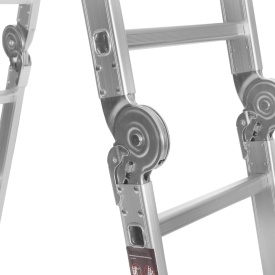 Scară multifuncțională din aluminiu KraftDele KD4071 4x4 cu platformă de lucru, înălțime maximă 460 cm - Img 5
