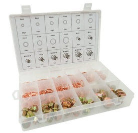 Set 534 bucăți saibe din cupru și dopuri de golire ulei MaxRom, organizator cu dimensiuni 6-20 mm pentru service auto - Img 8