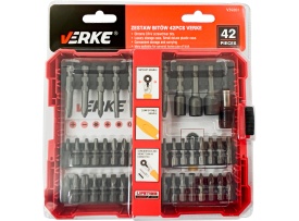 Set biți profesional Verke 42 piese, Torx, imbus și plați, din oțel crom-vanadiu, cu adaptor magnetic și cutie de depozitare - Img 3