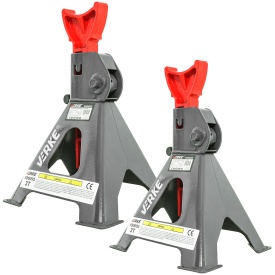 Set capre auto atelier VERKE 3T, 2 bucăți, cu blocare pe clichet și înălțime reglabilă 285-425 mm - Img 2