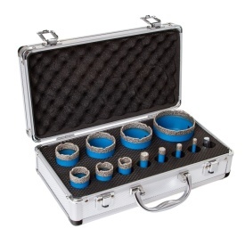 Set carote diamantate Mar-Pol CATA 6-68 mm, 11 piese, filet M14, pentru gresie, faianță, klinkier și piatră naturală