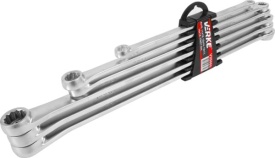 Set chei inelare lungi MaxRom, 6 piese, din oțel crom-vanadiu, finisaj satinat, cu suport din plastic pentru atelier și service - Img 11