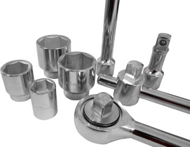 Set chei tubulare 3/4 inch 19-50 mm, 21 piese, cu clichet, prelungitor și mâner T, în valiză, MaxRom - Img 6
