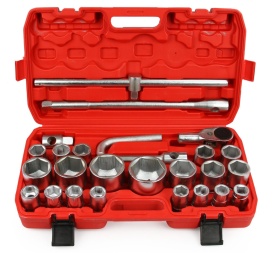 Set chei tubulare hexagonale Mar-Pol 3/4" și 1", 26 piese, 21-65 mm, pentru lucrări mecanice și service greu - Img 2