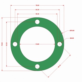 Set complet de 7 garnituri cap compresor de aer cu 2 cilindri de 51mm Mod.0.17/8 (A) CH179 - Img 3