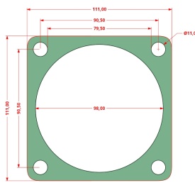 Set de 10 Garnituri pentru cap compresor de aer in V cilindri 3x90mm Mod.0.9-8 (G) CH182 - Img 2