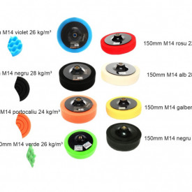 Set de 8 bureti pentru lustruit polisat 150mm M14 diferite granulatii - Img 1