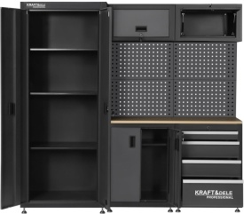 Set mobilier atelier profesional KraftDele KD5862 – dulapuri, sertare, panou perforat și banc de lucru - Img 7