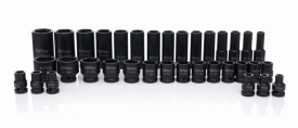 Set profesional de tubulare de impact 1/2 inch KraftDele KD11757, 35 piese scurte și lungi din oțel Cr-Mo, în valiză - Img 9