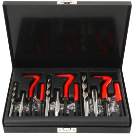 Set profesional pentru reparat filete 88 piese M6-M10 MaxRom, cu inserții filetate, burghie și tarozi HSS - Img 2
