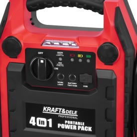 Starter auto multifuncțional 4 în 1 KraftDele KD5346, 12V, 22Ah, 1200A, cu compresor, lanternă LED și alimentare USB - Img 6