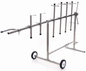Stativ profesional pentru vopsitorie Kraft&Dele KD349 – Rotativ 360°, 6 Brațe de fixare, Mobil, Lungime 200 cm - Img 5