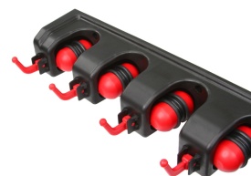 Suport de perete pentru unelte de grădină Mar-Pol, 5 prinderi automate 18-32 mm și 6 cârlige pliabile - Img 9