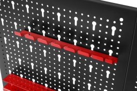 Tablică metalică perforată pentru scule KraftDele KD11896, montaj pe perete, 80 x 60 cm, cu suporturi și cârlige incluse - Img 11