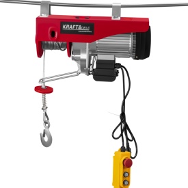 Troliu electric KraftDele KD2192 230V 1350W, capacitate ridicare 500/1000 kg, cu telecomandă și cablu de oțel