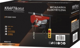 Troliu electric KraftDele KD2192 230V 1350W, capacitate ridicare 500/1000 kg, cu telecomandă și cablu de oțel - Img 10