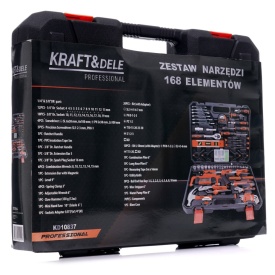 Trusă de scule KraftDele 168 piese KD10837 cu valiză de transport, chei, biți, șurubelnițe și accesorii complete - Img 11