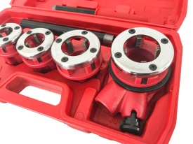 Trusă manuală de filetat țevi 1/2–1 1/4 inch, 4 piese, cu clichet și capete interschimbabile, MaxRom V07512 - Img 6