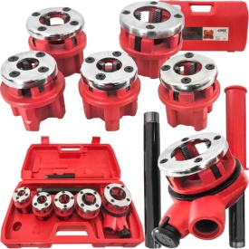 Trusă manuală de filetat țevi 3/8–1 1/4 inch, 5 piese, cu clichet și capete interschimbabile MaxRom - Img 7