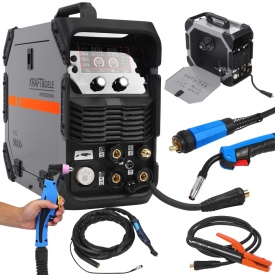 Aparat de sudură invertor KraftDele KD3423 5 în 1 MIG/MAG, MMA, TIG și tăiere cu plasmă 255A cu panou digital - Img 2