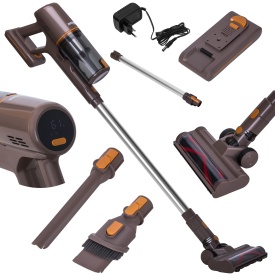 Aspirator vertical fără fir KraftDele KD5166, 25,2V, acumulator 2500 mAh, filtru HEPA lavabil, perie electrică cu LED - Img 2