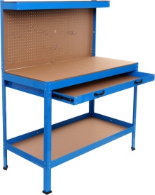 Banc de lucru pentru atelier KraftDele KD640, 1200 x 600 mm, cu sertar, panou pentru scule și raft inferior 80 kg - Img 6