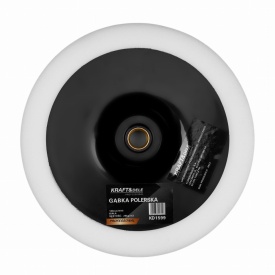 Burete de polisare alb 180 mm KraftDele KD1599, filet M14, pentru lac auto și faruri - Img 4