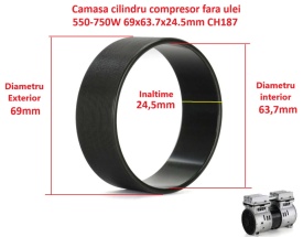 Camasa cilindru compresor fara ulei 550-750W 69x63.7x24.5mm CH187