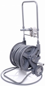 Cărucior grădină cu furtun 45m + 2m 1/2” KraftDele KD2078 – cadru aluminiu, set complet udare