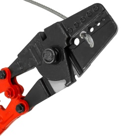 Clește sertizare pentru cabluri și linii de oțel 60 cm MaxRom, cu tăietor integrat, pentru manșoane 4-10 mm - Img 2