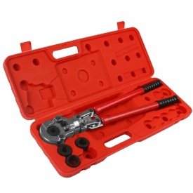 Cleste sertizare tevi PEX Mar-Pol M55910, presa hidraulica manuala cu 4 matrite U 16-32 mm si cap rotativ 360°