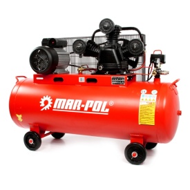Compresor 100L W3 MAR-POL M88416 – 3 pistoane în V, 3kW, debit 360 l/min, 8 bar, monofazic 230V, motor inducție