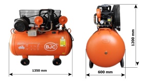 Compresor aer 350L 7.5kW BJC B88036 – pompă 3 pistoane, 12.5 bar, compresor profesional trifazic - Img 2
