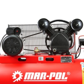 Compresor de aer 100L V2 MAR-POL M88415 – motor 2.2kW, transmisie pe curea, debit real 250 l/min, 8 bar, documentație completă - Img 6