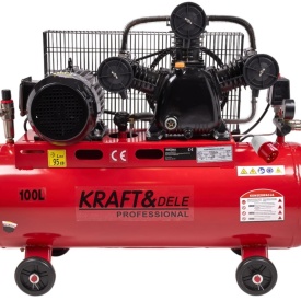 Compresor de aer cu ulei KraftDele KD1477, 100L, 3 pistoane, 5,2 CP, 8 bar, cu separator integrat, transmisie pe curea - Img 2