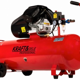 Compresor de aer cu ulei KraftDele KD1480, 100L, 2 pistoane, separator integrat, 3 kW, 8 bar