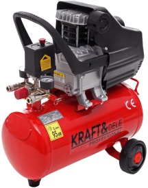 Compresor de aer cu ulei KraftDele KD400-K3, rezervor 24L, 8 bar, 133 L/min, 2.8 kW, cu set pneumatic 8 piese - Img 3