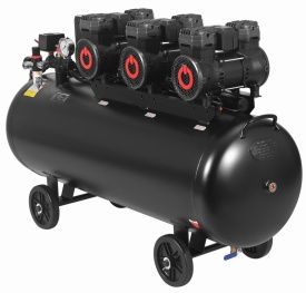 Compresor Fără Ulei 200L 3x2200W 750L/min – Industrial cu Separator & Manometru cu Glicerină | KraftDele KD4084 - Img 6