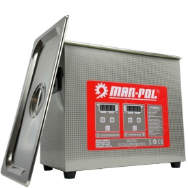 Cuva de curățare cu ultrasunete Mar-Pol 6,5L, 40 kHz, 180W, cu încălzire 200W și timer, pentru piese și componente - Img 2