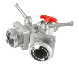 Distribuitor cu robineți cu bilă 2 inch la 2 x 2 inch Mar-Pol, pentru împărțirea fluxului de apă, intrare 52 mm și 2 ieșiri 52 mm - Img 1