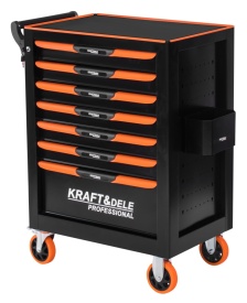 Dulap mobil pentru scule KraftDele KD1079 – cărucior atelier cu 7 sertare, blat metalic și raft lateral - Img 7