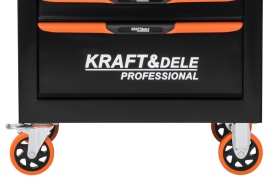 Dulap mobil pentru scule KraftDele KD1079 – cărucior atelier cu 7 sertare, blat metalic și raft lateral - Img 11
