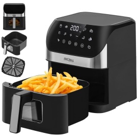 Friteuză cu aer cald fără ulei KraftDele KD4108, 6L, 2000W, display LED, 10 programe, temperatură reglabilă 80-200°C - Img 3