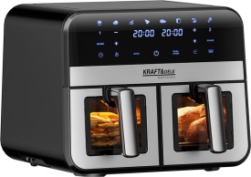 Friteuză cu aer cald KraftDele KD4179, 9L, 2500W, cu 2 compartimente de 4,5L, panou LCD și funcție SYNC - Img 9