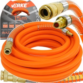 Furtun pneumatic pentru compresor MaxRom 12x17 mm, 15 m, din cauciuc, cu cuple rapide Euro, 20 bar lucru, 60 bar maxim - Img 5