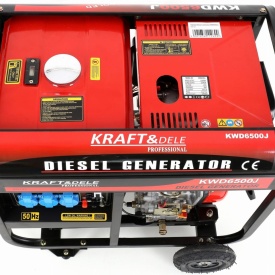 Generator de curent diesel KraftDele KD122, 6500W, 230V/12V, AVR, pornire electrică și manuală - Img 12
