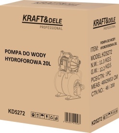 Hidrofor 20L KraftDele KD5272 – 1200W, 3400L/h, 10m aspirație, 45m refulare, manometru integrat - Img 11