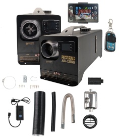 Încălzitor staționar pe motorină ADLER AD-12100, 12 kW, 12V/24V/230V, rezervor 5L, termostat digital, telecomandă, programare automată