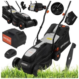 Mașină de tuns gazon pe acumulator KraftDele KD5550, 21V, baterie 4Ah, coș 32L, reglaj înălțime 25-65 mm - Img 6